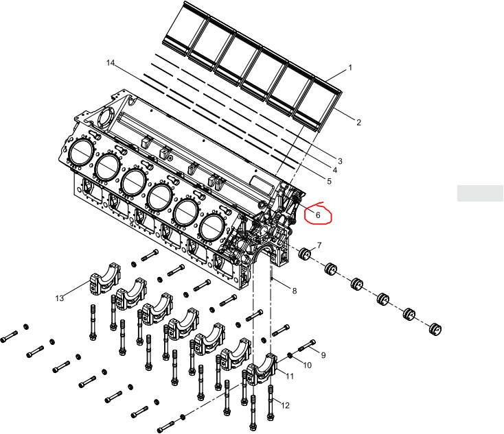 1002195915 Engine Block OEM Baudouin  No.6