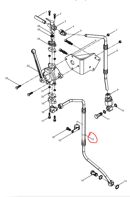 1000210018  Pre-luburicationg Pump Oil Pipe OEM  12
