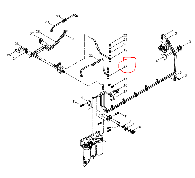 331005001108  Fuel-inlet Pipe Assembly OEM  18