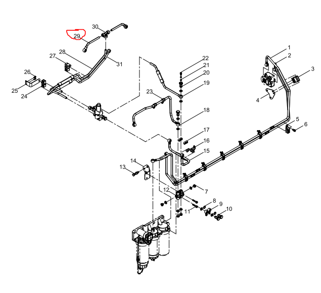 330205000309  Fuel-inlet Pipe OEM  29