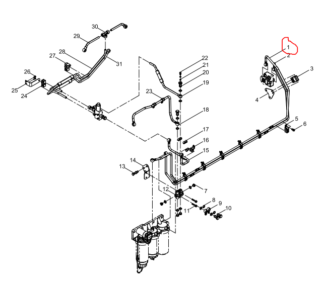 331005000820  Fuel-inlet Pipe Assembly OEM  1