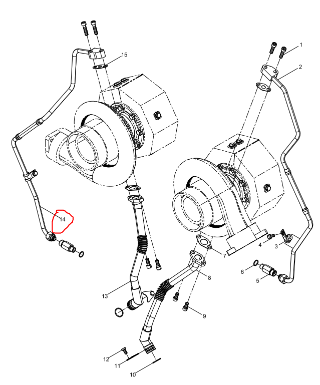 331010000334  Turbocharger Oil Pipe Assembly OEM  14