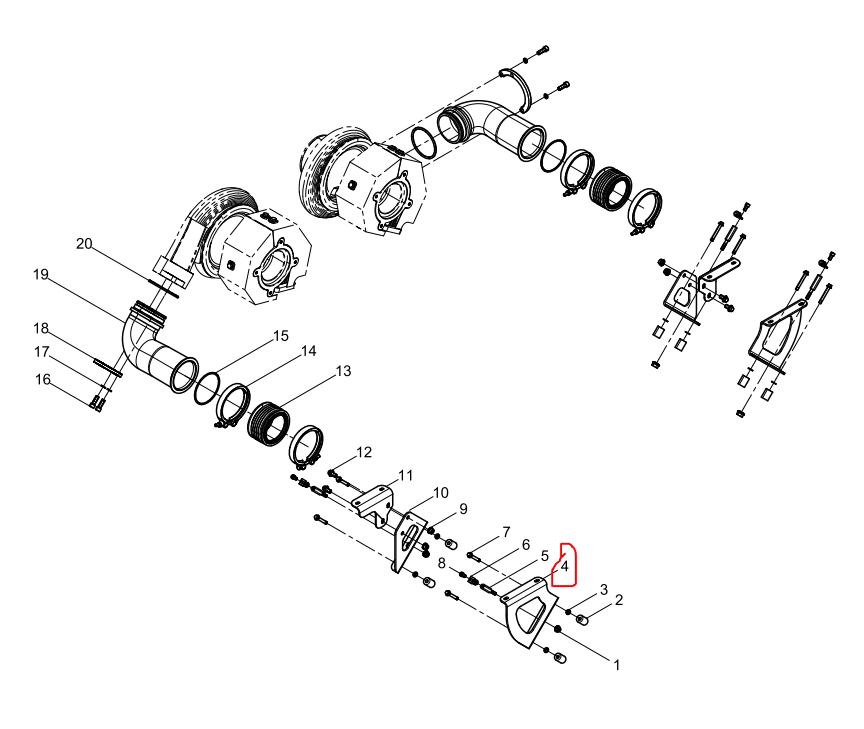 1000054144  Inter-cool Pipe Bracket OEM  4