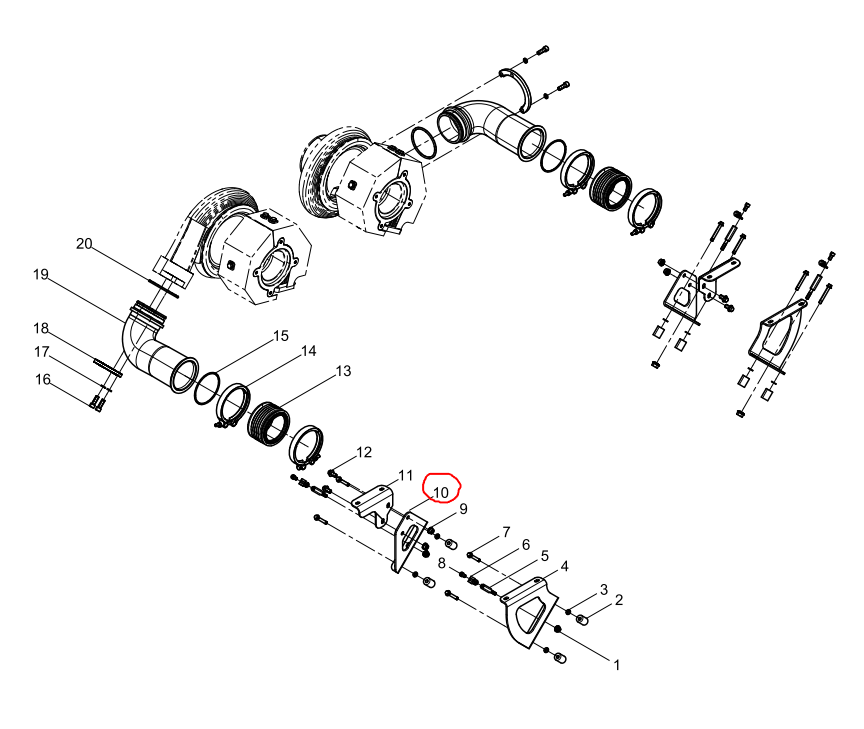 1000054145  Inter-cool Pipe Bracket OEM  10