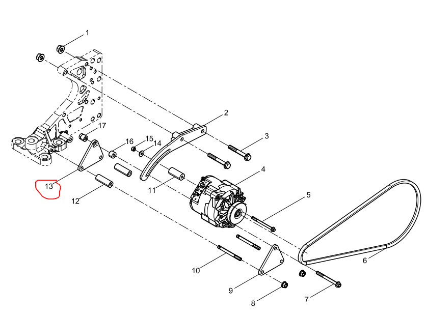 330207000018  Alternator Bracket OEM 13