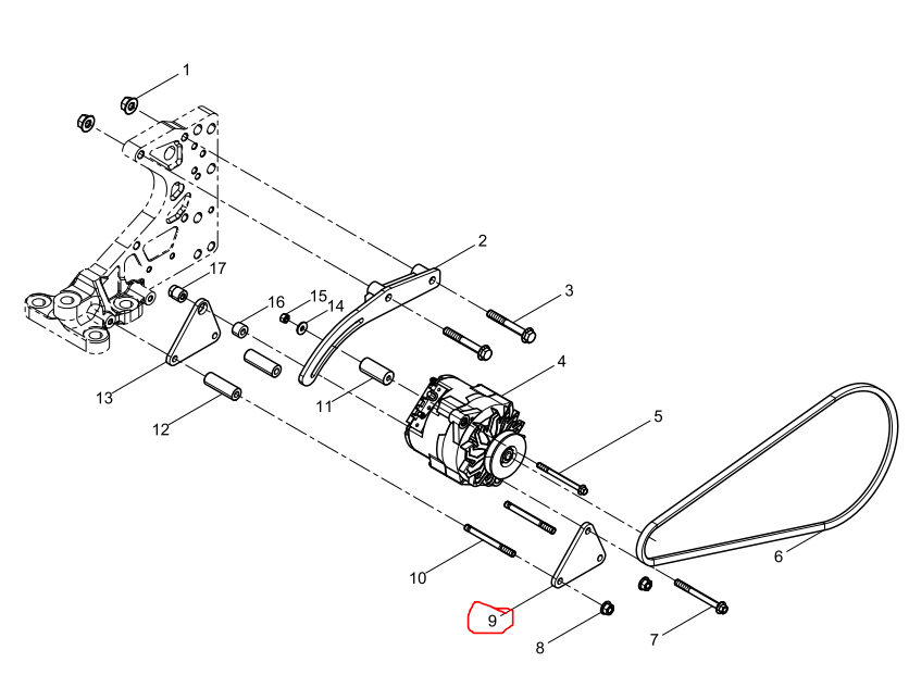 330207000017  Alternator Bracket OEM 9