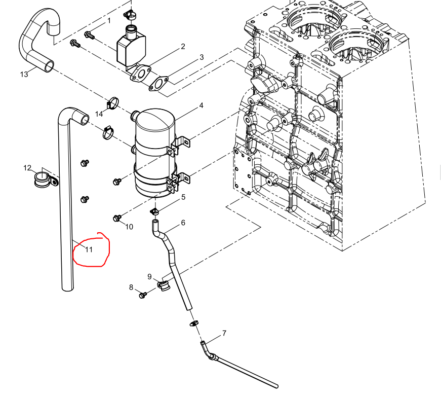 331001000465  Oil-gas Separator Air-outlet Pipe OEM   11