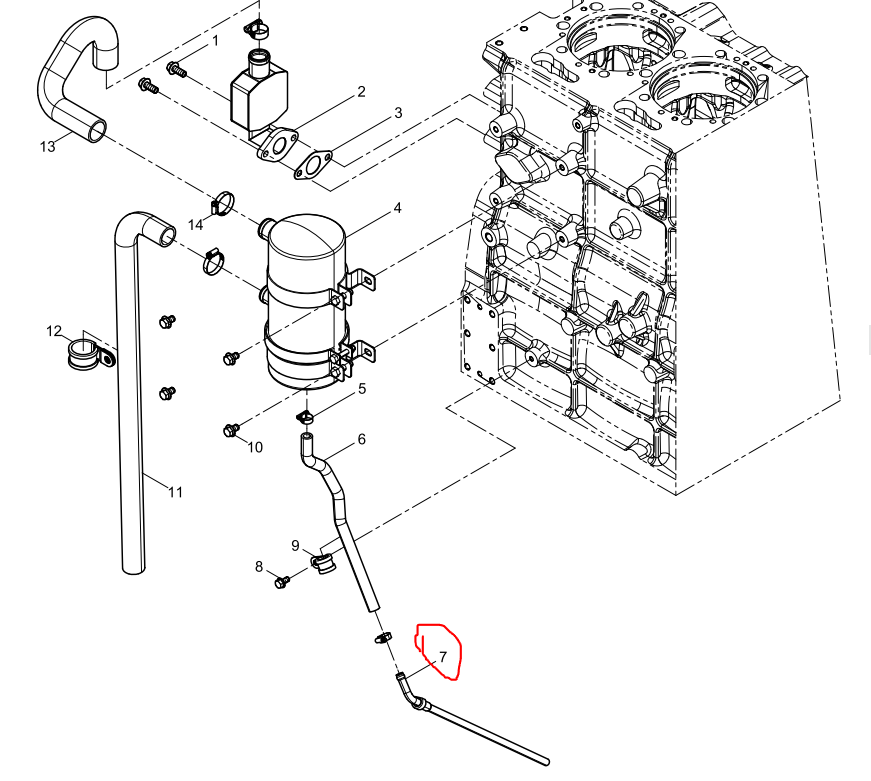 331001000185  Oil-gas Separator Oil-outlet Pipe Set OEM   7