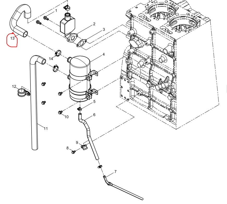 1000780323  Oil Connecting Rubber Pipe     OEM  13