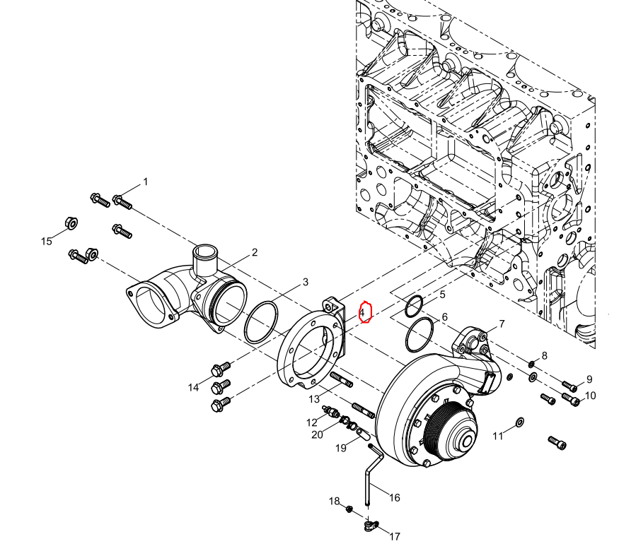 1001219194  Water Pump Bracket    OEM  4