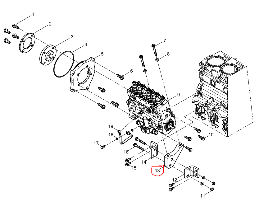 331005000060  Fuel Injection Pump Bracket OEM  13