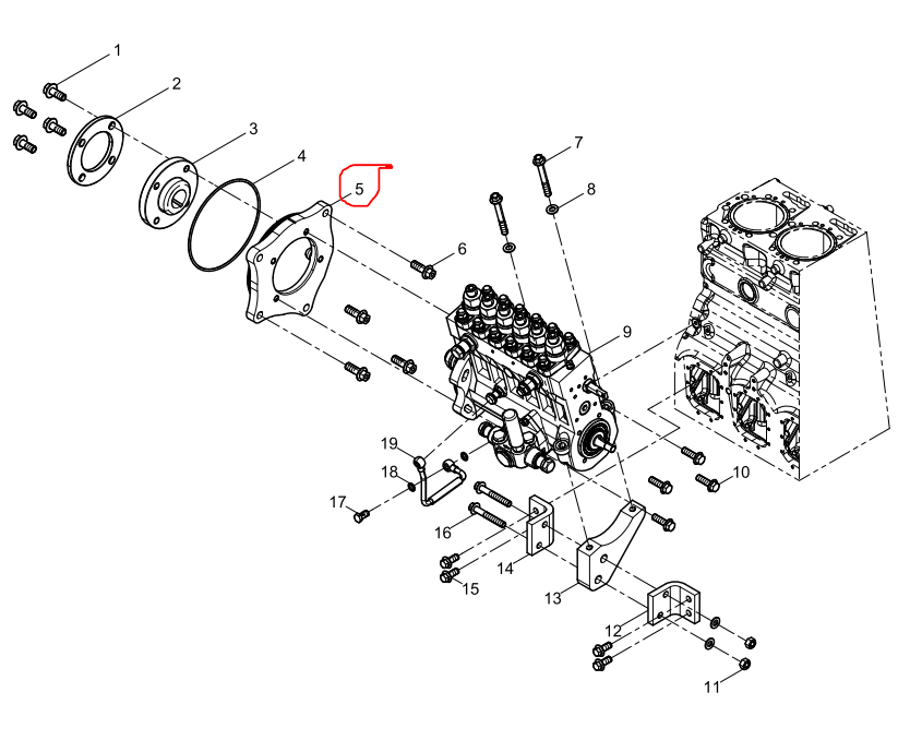 331005000252  Fuel Injection Pump Flange OEM  5