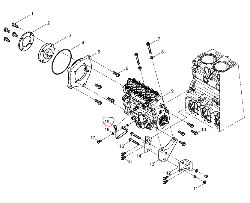 331005000140  Fuel Injection Pump Oil Pipe OEM  19