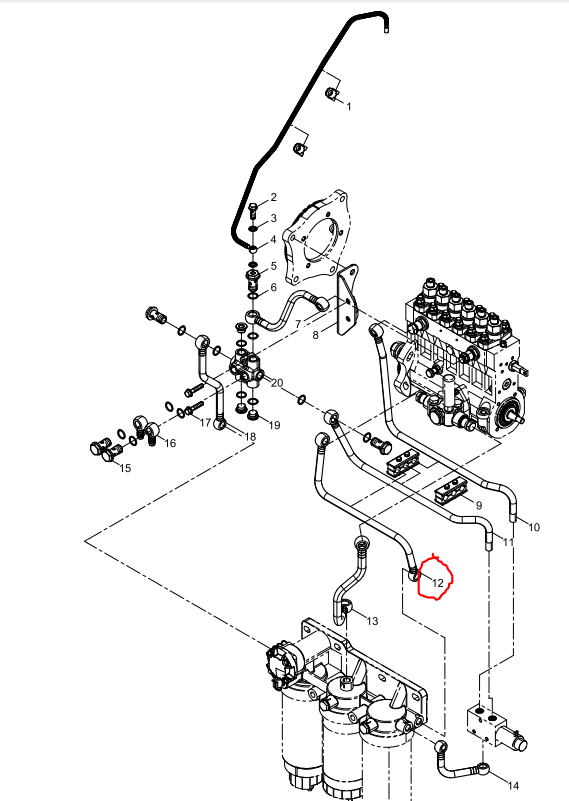 331005000790  Fuel-inlet Pipe Assembly OEM 12