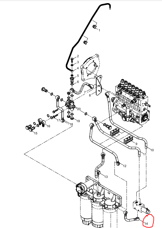 331005000799  Fuel-inlet Pipe OEM 14