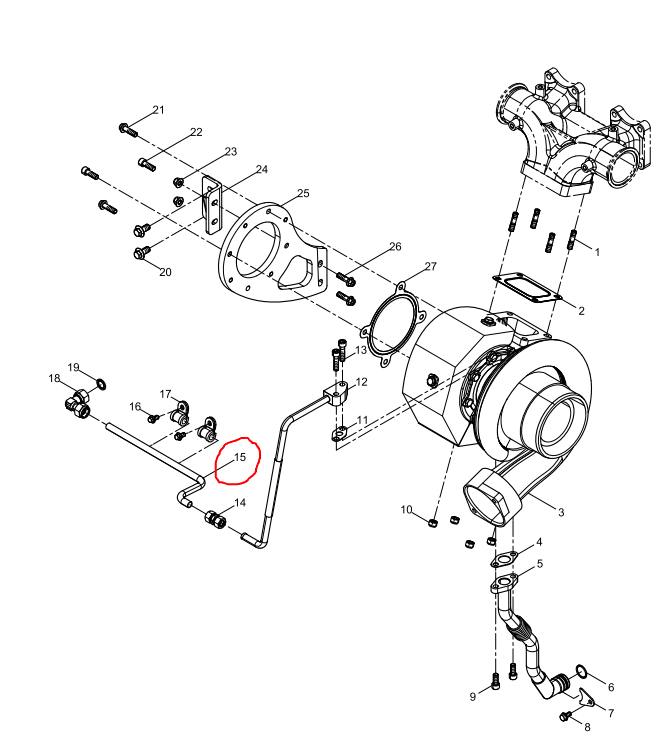 1000556711  Turbocharger Oil Pipe Assembly  OEM 15