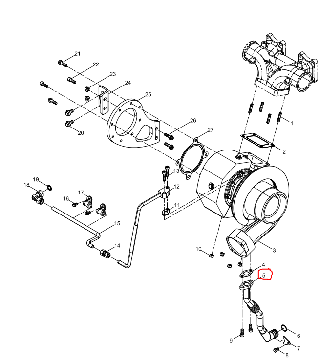 331010000352  Turbocharger Oil Pipe Assembly OEM 5