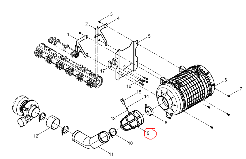 330208000135  Intake Connecting Pipe OEM 9