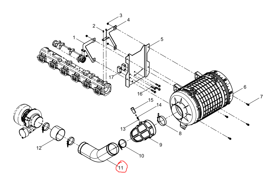 331008000488  Compressor Air Pipe OEM 11