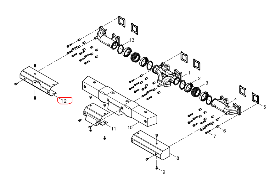 331009000311  Exhaust Manifold Heat Shield OEM 12