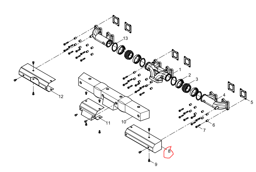 331009000312  Exhaust Manifold Heat Shield OEM 8