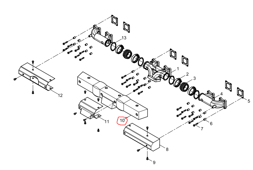 331009000316  Exhaust Manifold Heat Shield OEM 10