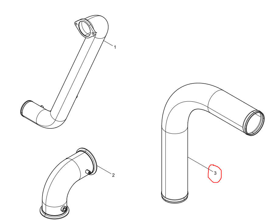 1000646105  Water-outlet Pipe OEM 3