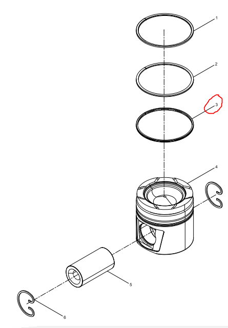 612700020007  Coil Spring Loaded Oil-control Ring OEM 3