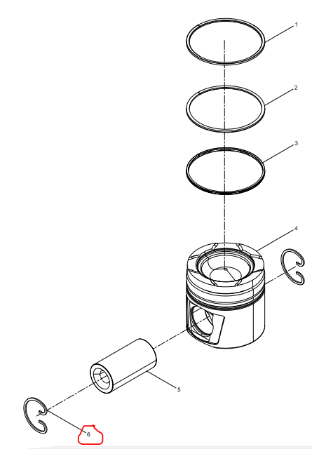 612630020029  Piston Pin Retainer OEM 6