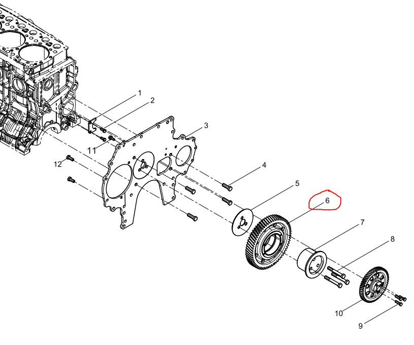 612700030015  Idler Gear Assembly OEM  6