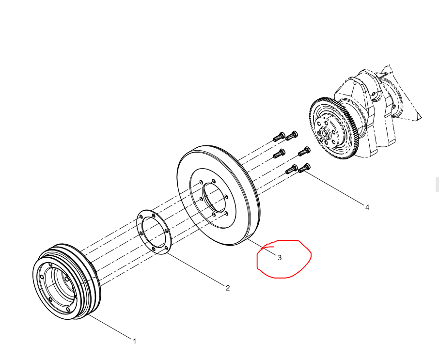 612700020013  Torsional Vibration Damper OEM  3