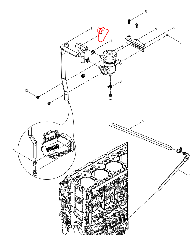 612630060595  Oil Connecting Rubber Pipe OEM 2