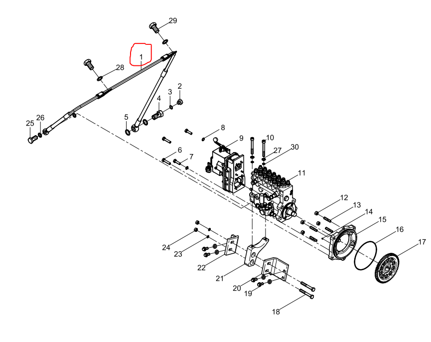 612630080249  Fuel injection pump Oil pipe assembly OEM  1