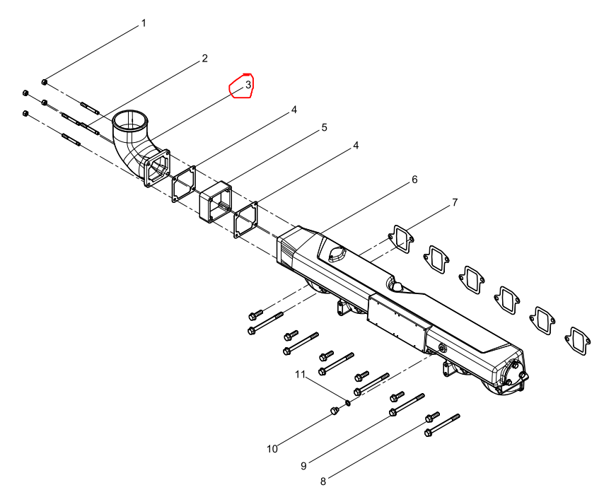 612630120045  Intake Connecting Pipe OEM 3