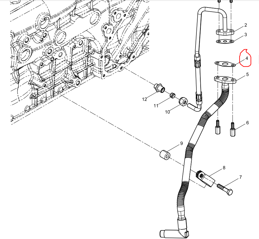 612600115353  Turbocharger Oil Pipe Gasket OEM 4