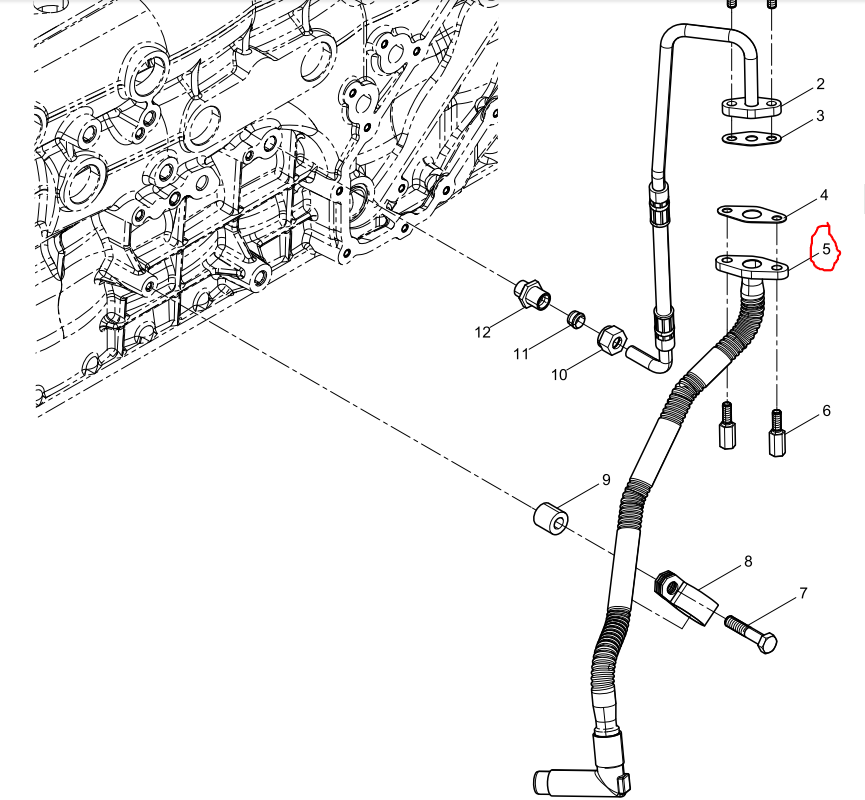 612630110580  Turbocharger Oil Pipe Assembly OEM 5
