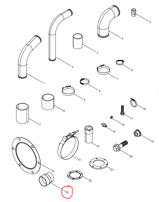 612700120029  Air Connecting Rubber Pipe ﻿ OEM   23