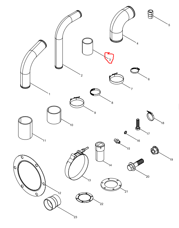 612600530125  Coolant Connecting Rubber Pipe ﻿ OEM   3