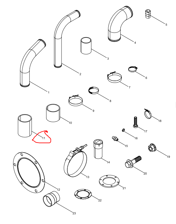 612630110734  Air Connecting Rubber Pipe ﻿ OEM   11