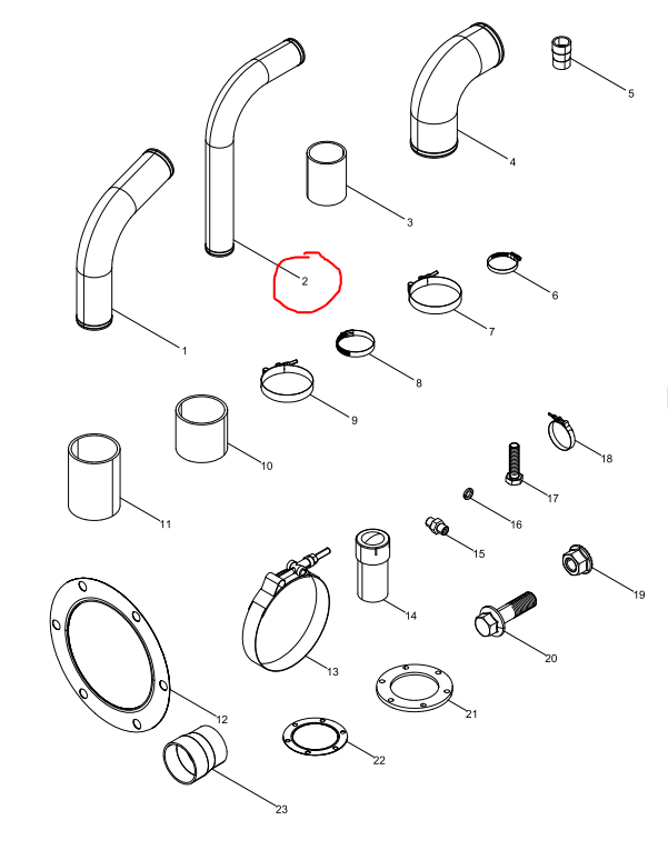 612700530004  Water-outlet Pipe OEM   2