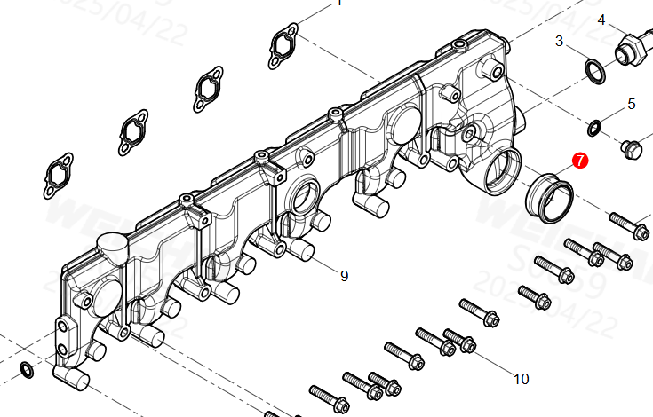 1001525479 Water outlet pipe bushing  OEM